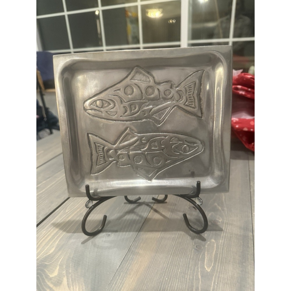 Northwest Pewter Co Salmon Tray, Auke Bay, Alaska